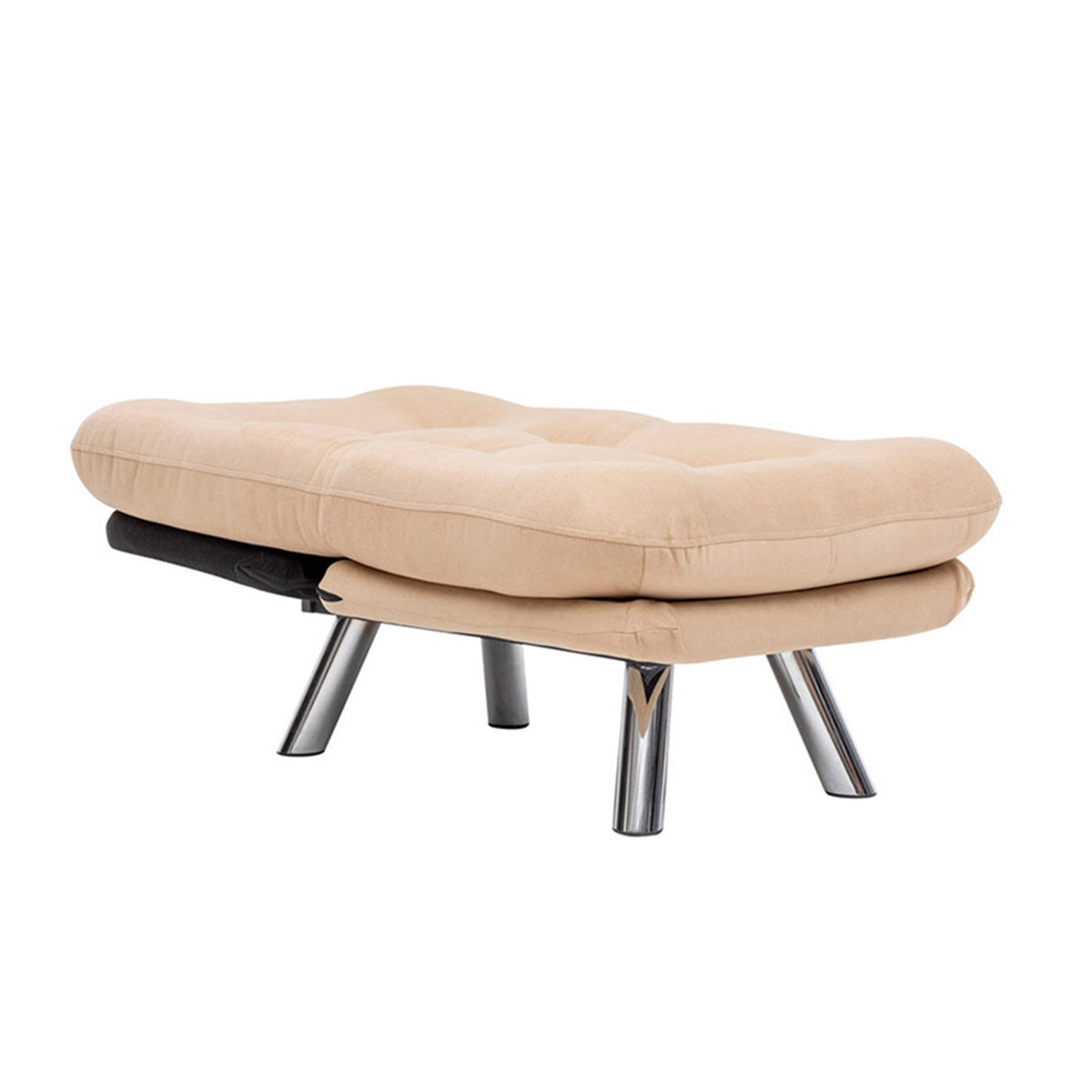 Homitis Fauteuil convertible pouf Misa crème - 120x68x26 cm