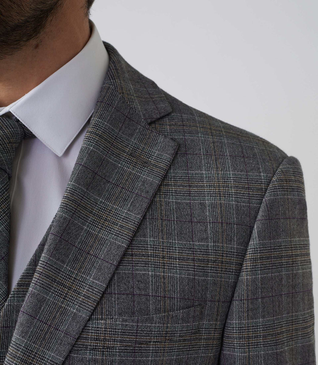 Veste ville Prince de Galles gris 