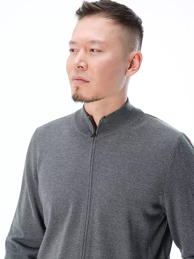 BOSS Strickjacke grau