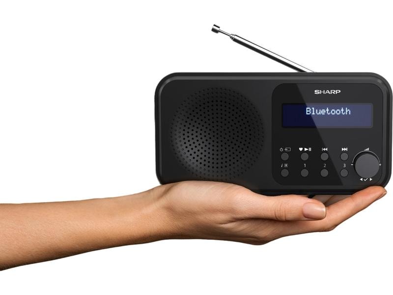 Sharp DAB  Radio DR-P420 – Schwarz Tragbares Digitalradio mit Bluetooth
