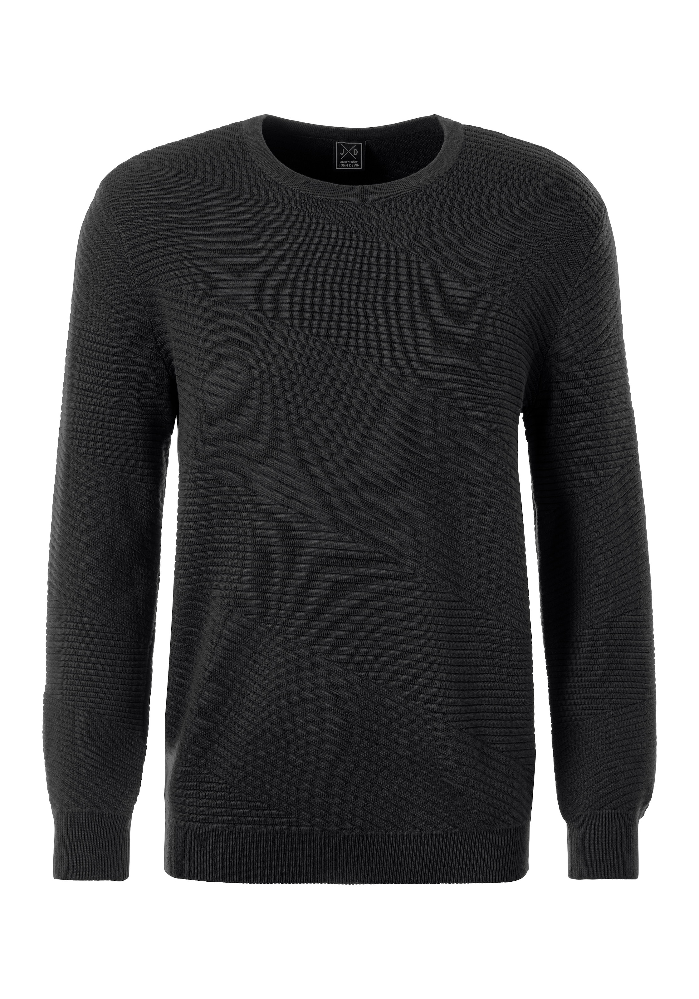John Devin Strickpullover , Pullover aus weichem Strukturstrick