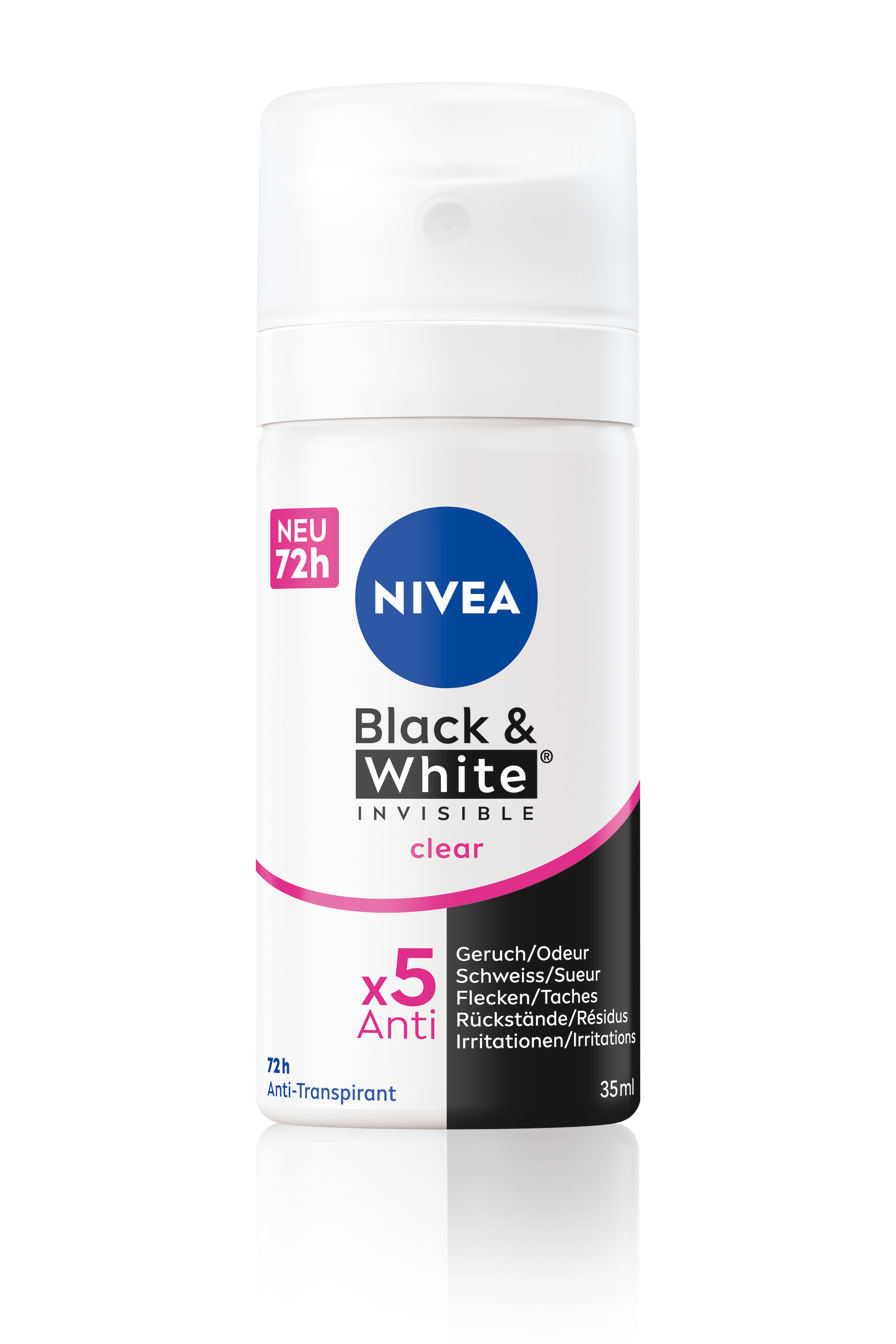 Nivea Deo Invisible Black & White<br>35 ml, Aerosol Spray, Spray, Clear Female Mini