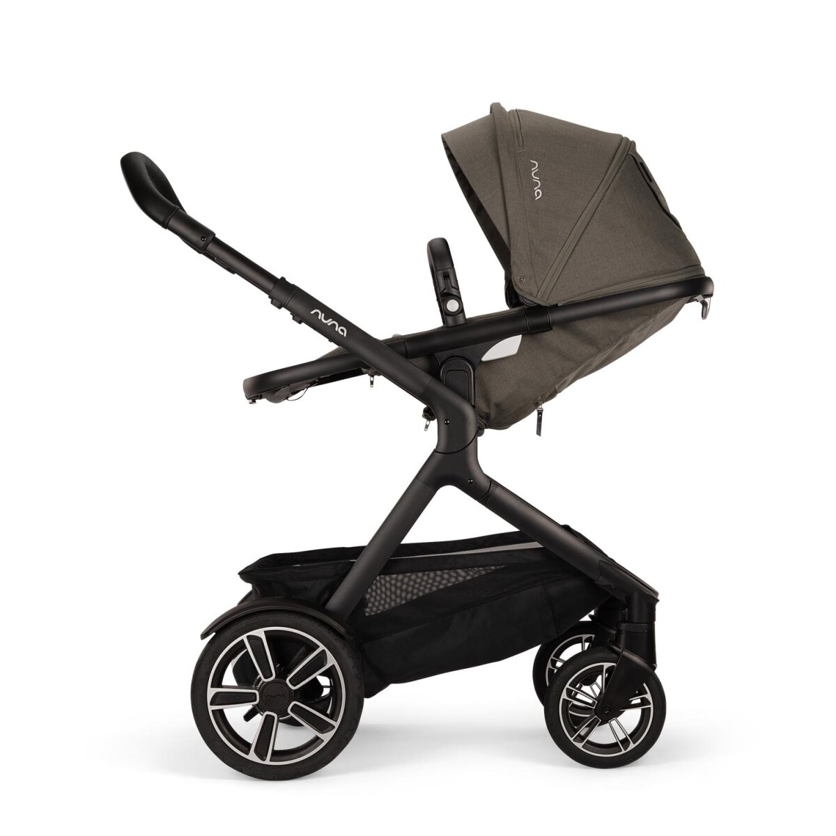 Nuna Nuna DEMI™ next Kinderwagen Granite 3in1 Set inkl. faltbare Babywanne und Babyschale Pipa Next i-Size Caviar/Handle Chocolate Kollektion 2024