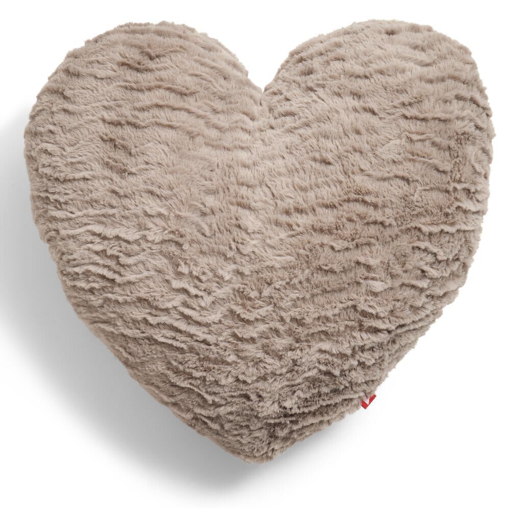 Coussin coeur marron 40x40cm