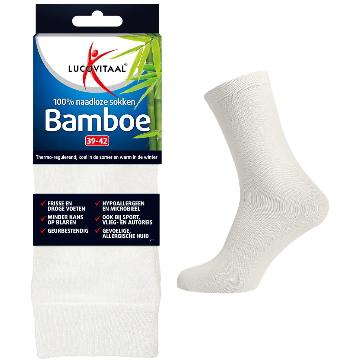 Bamboe Sokken Lang Wit 3 stuks