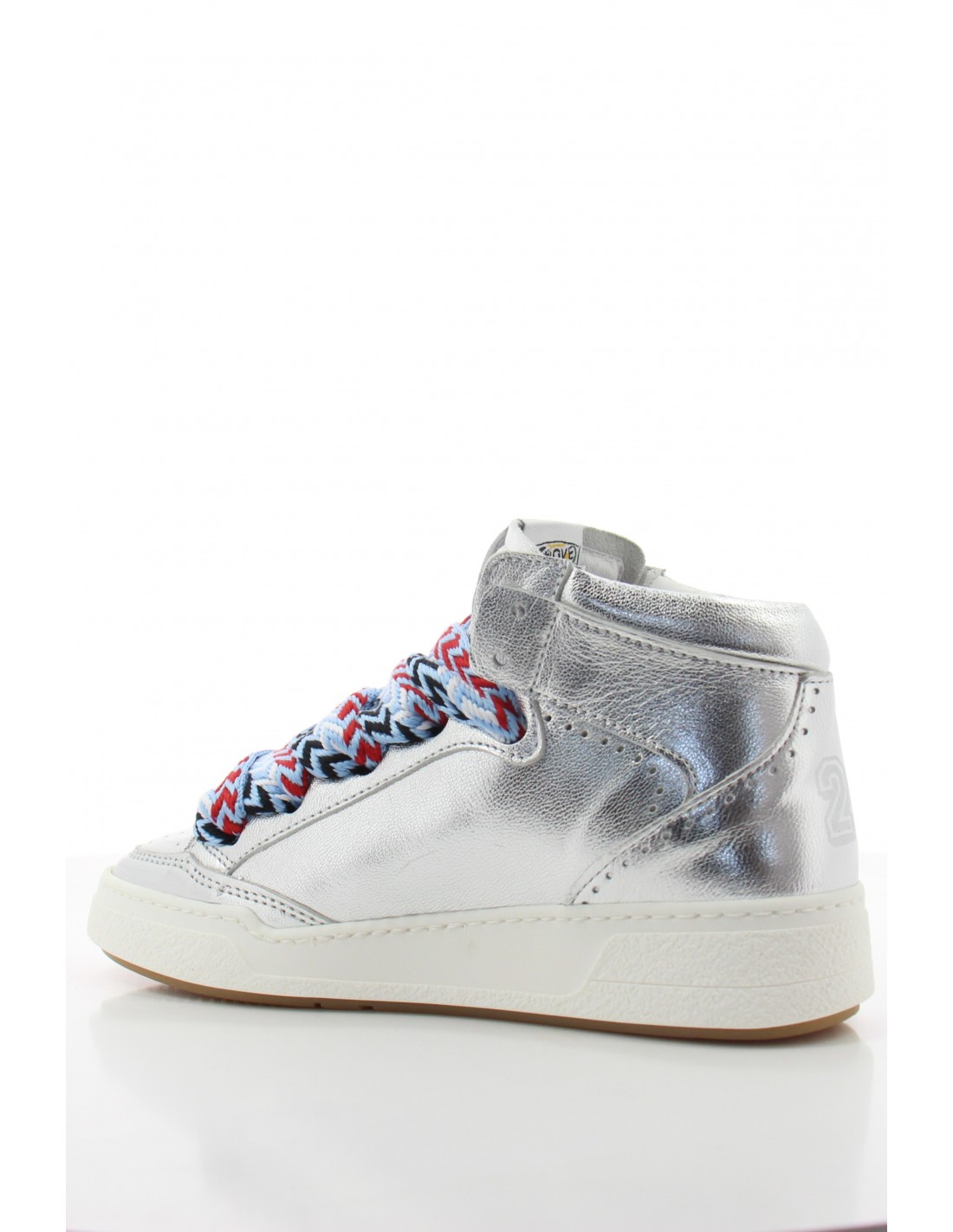 semerdjian Baskets De Ville Montantes Femme Braga Argenté Cuir