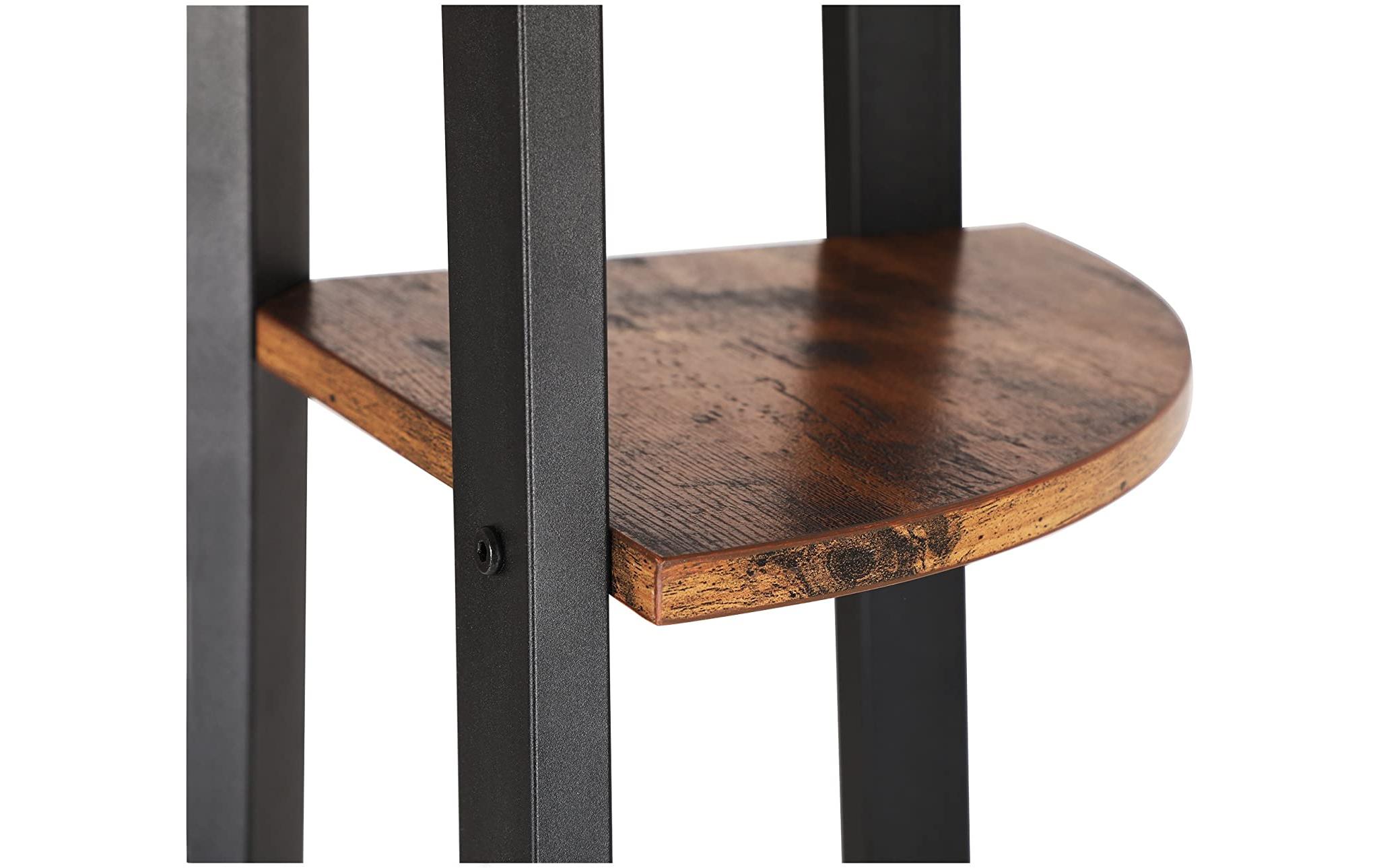 Regal mit 4 Ebenen 34 x 125 cm, Braun/SchwarzPlatzsparendes Eckregal im Industrial Look
