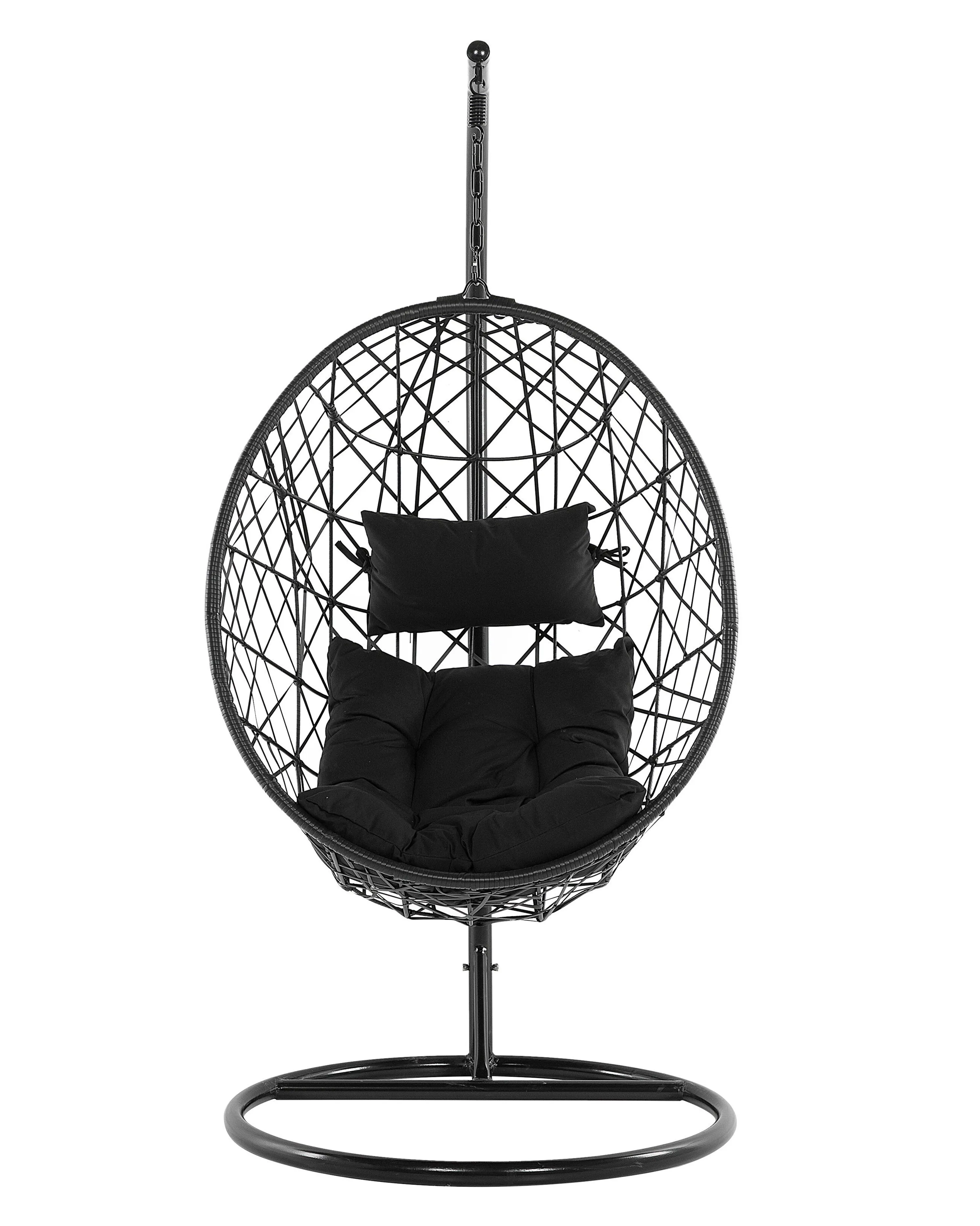 Hangstoel met standaard ALATRI PE rotan Zwart