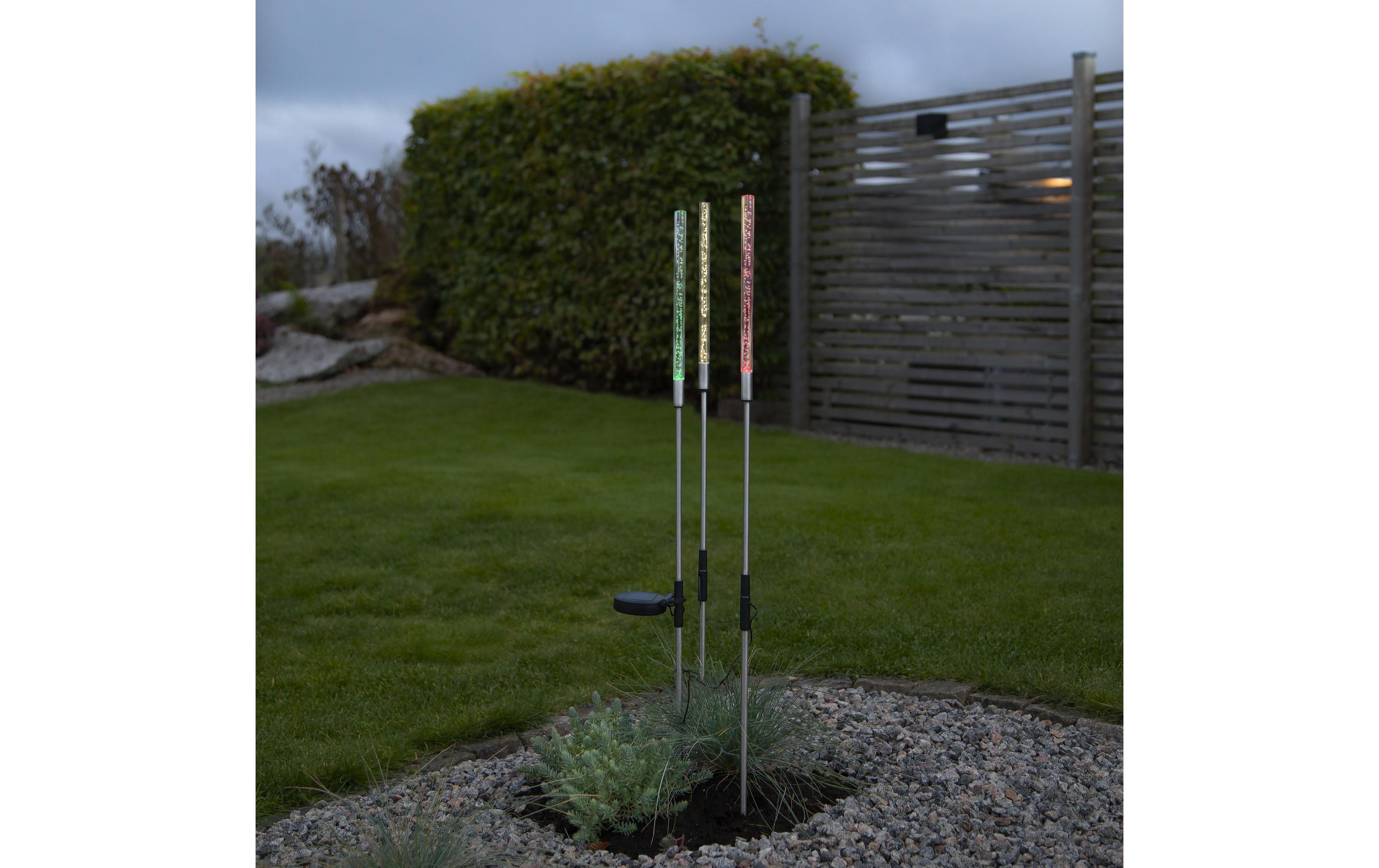 Gartenlicht Solardekoration Bubbly, Mehrfarbig, 3er SetDekoleuchte geeignet für den Aussenbereich