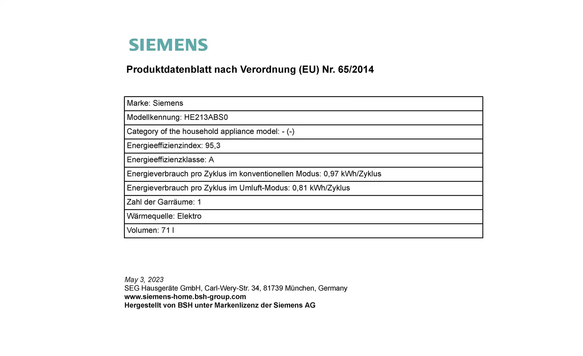 SIEMENS Einbau-Herdset EQ211KA10