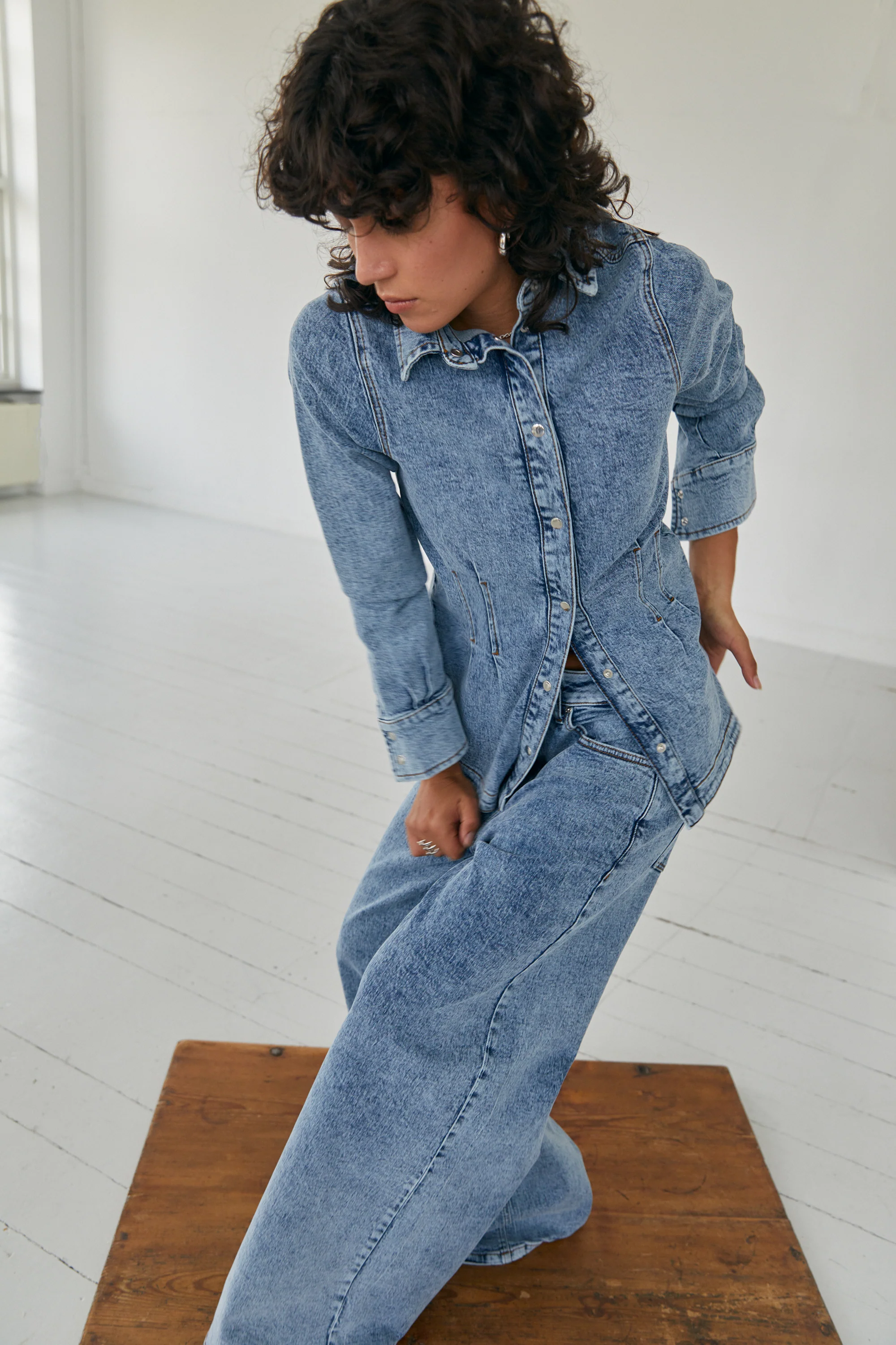 BLANCHE  Calcul Mega wide leg jeans - Ashley Blue
