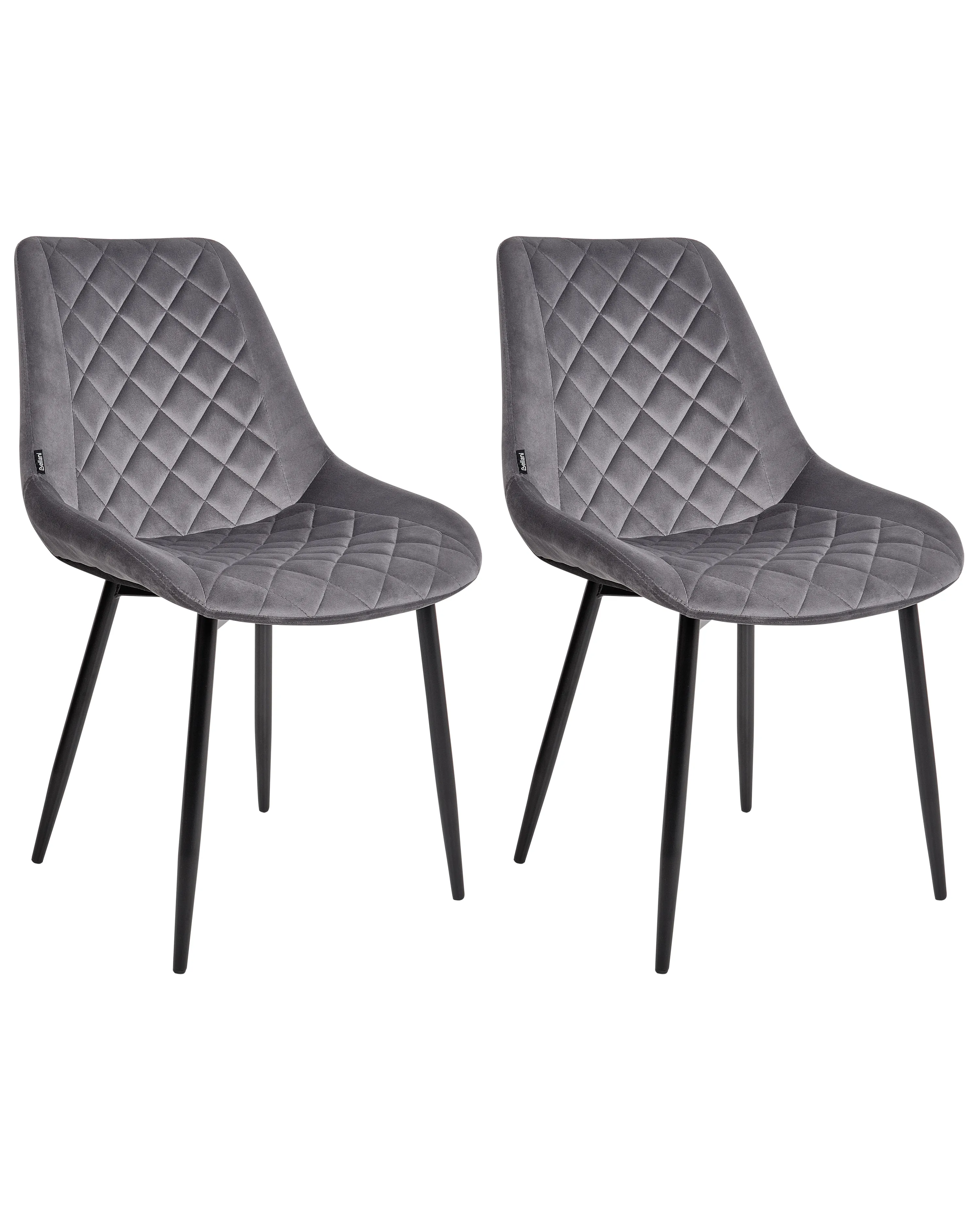 Set van 2 eetkamerstoelen MARIBEL Fluweel Grijs