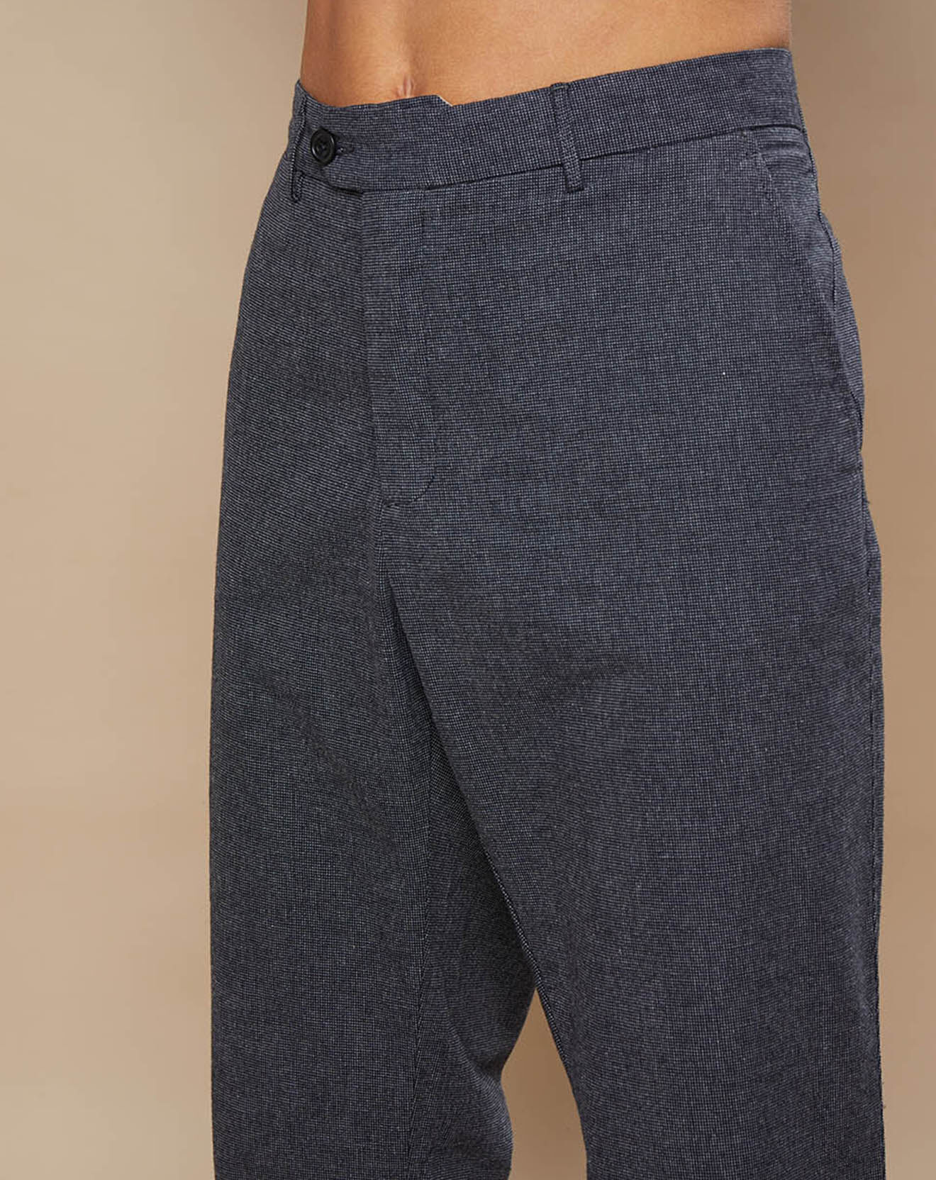 Hartford Pantalon chino Tobby micro motifs gris