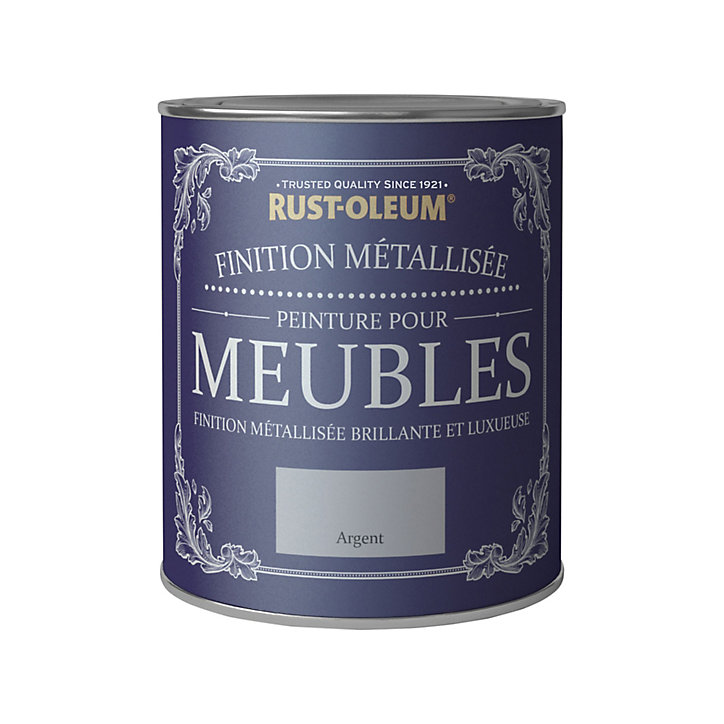 Peinture pour meubles Rust-Oleum argent finition métallisée 0,75L