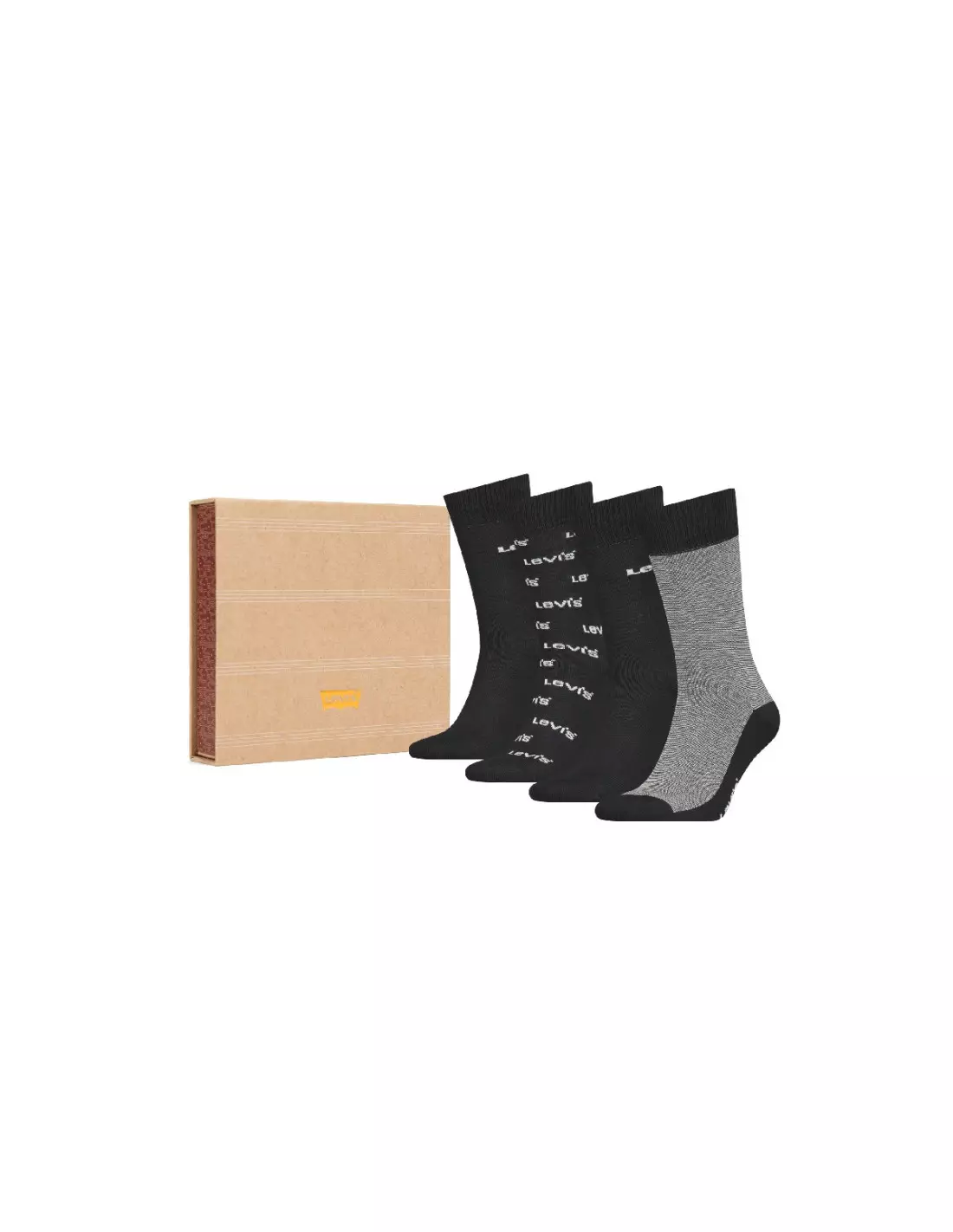 LEVIS Coffret 4 paires Homme - Chaussettes Noir
