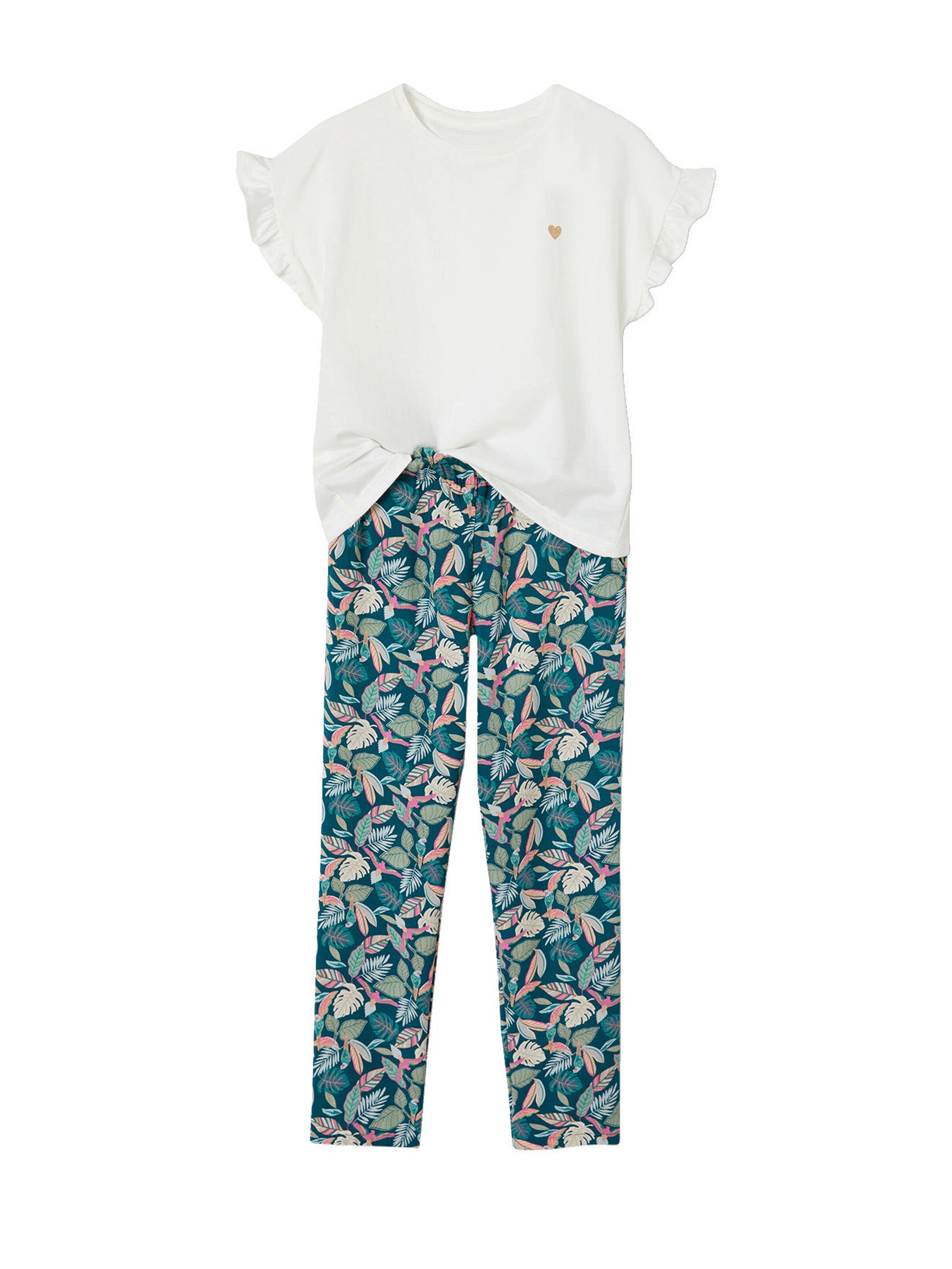 Vertbaudet Mädchen-Set: T-Shirt & Hose grün
