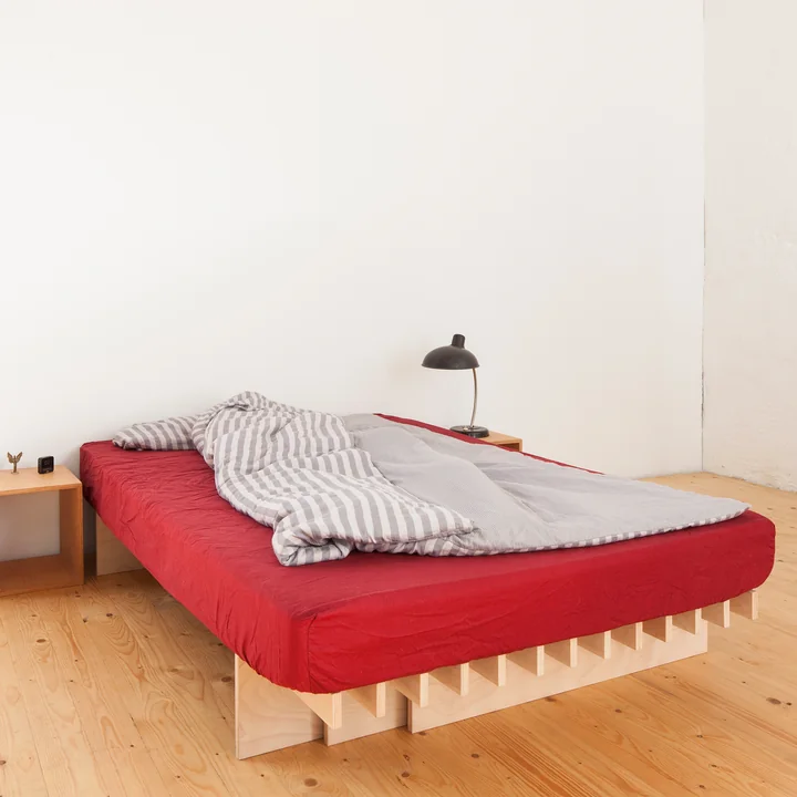 Tojo - Parallel Bett, 160 x 195 cm, Buche natur