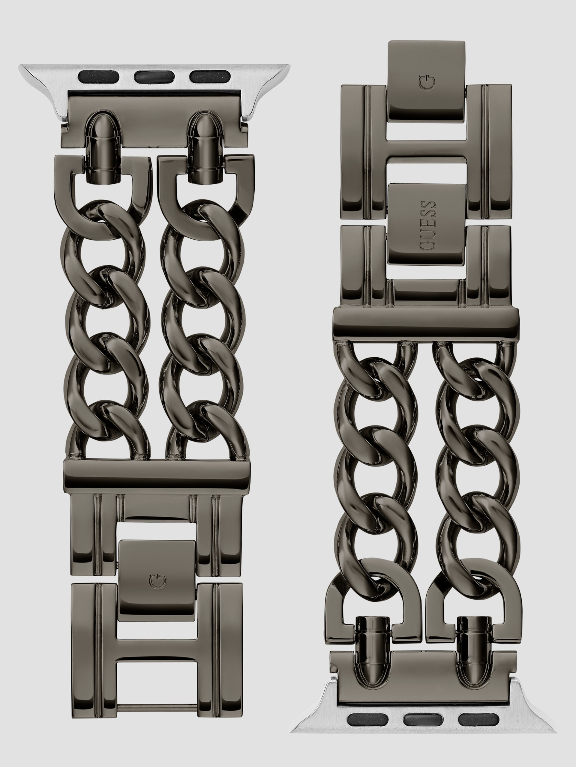 Pulseira de corrente prateada escura de 42 a 44 mm para Apple Watch®