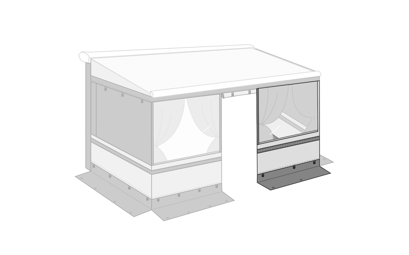 Fiamma Privacy Room CS light Frontpanel für Markisenvorzelte 20 cm