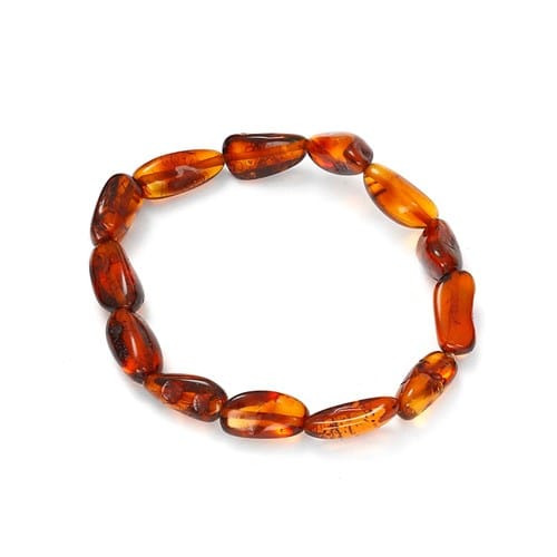 Bracelet en ambre cognac