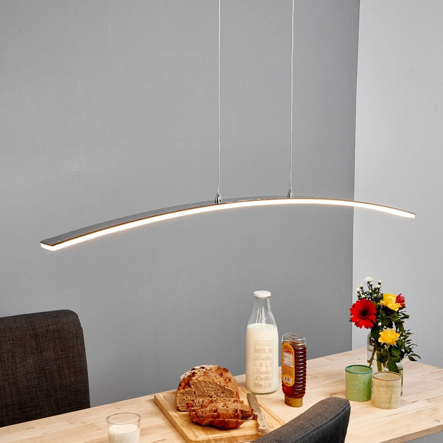 Lucande LED Lorian (Modern) in Chrom aus Aluminium (216 flammig,) Wohnzimmerleuchte