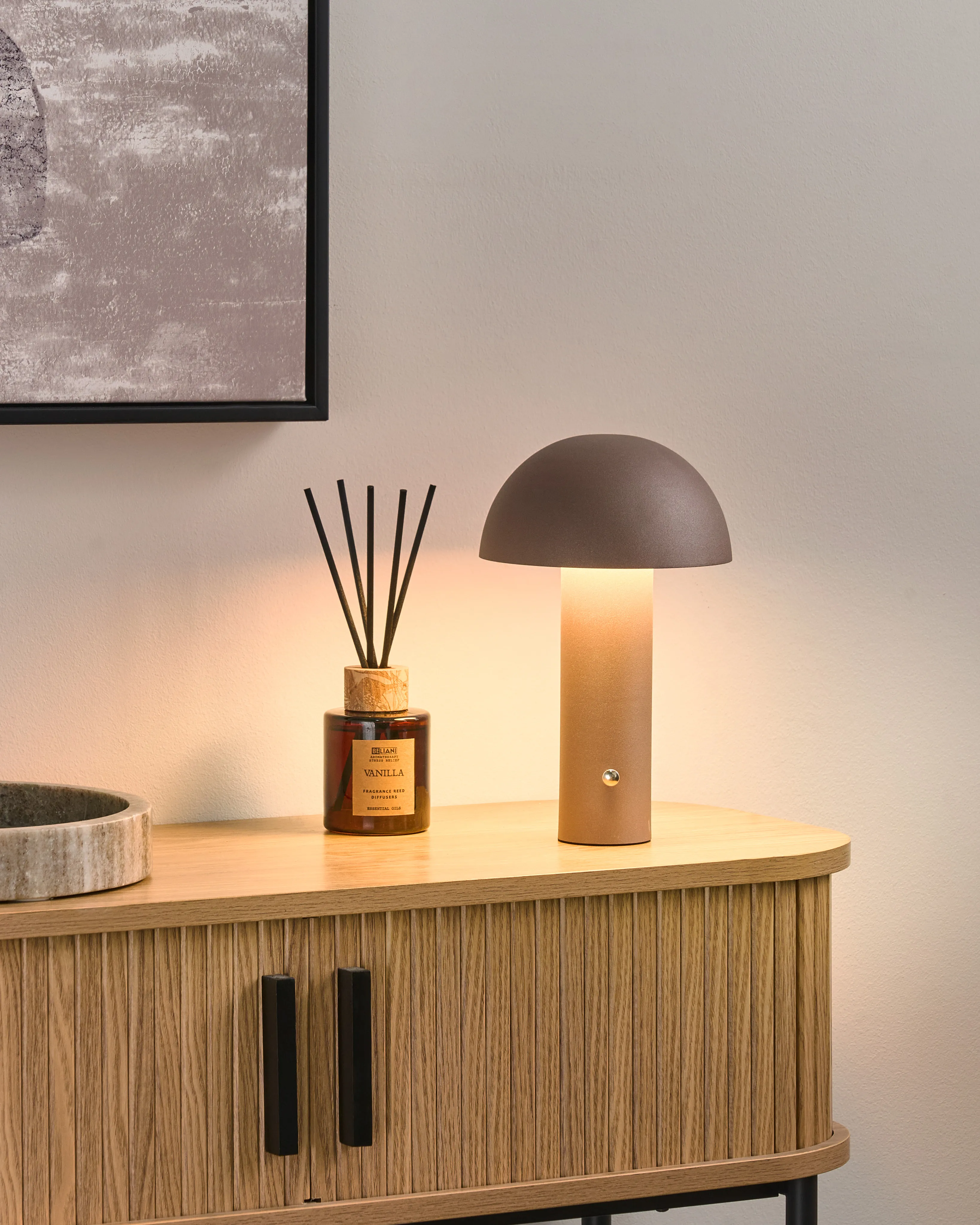 LED draadloze tafellamp BOJO met dimmer Metaal Bruin
