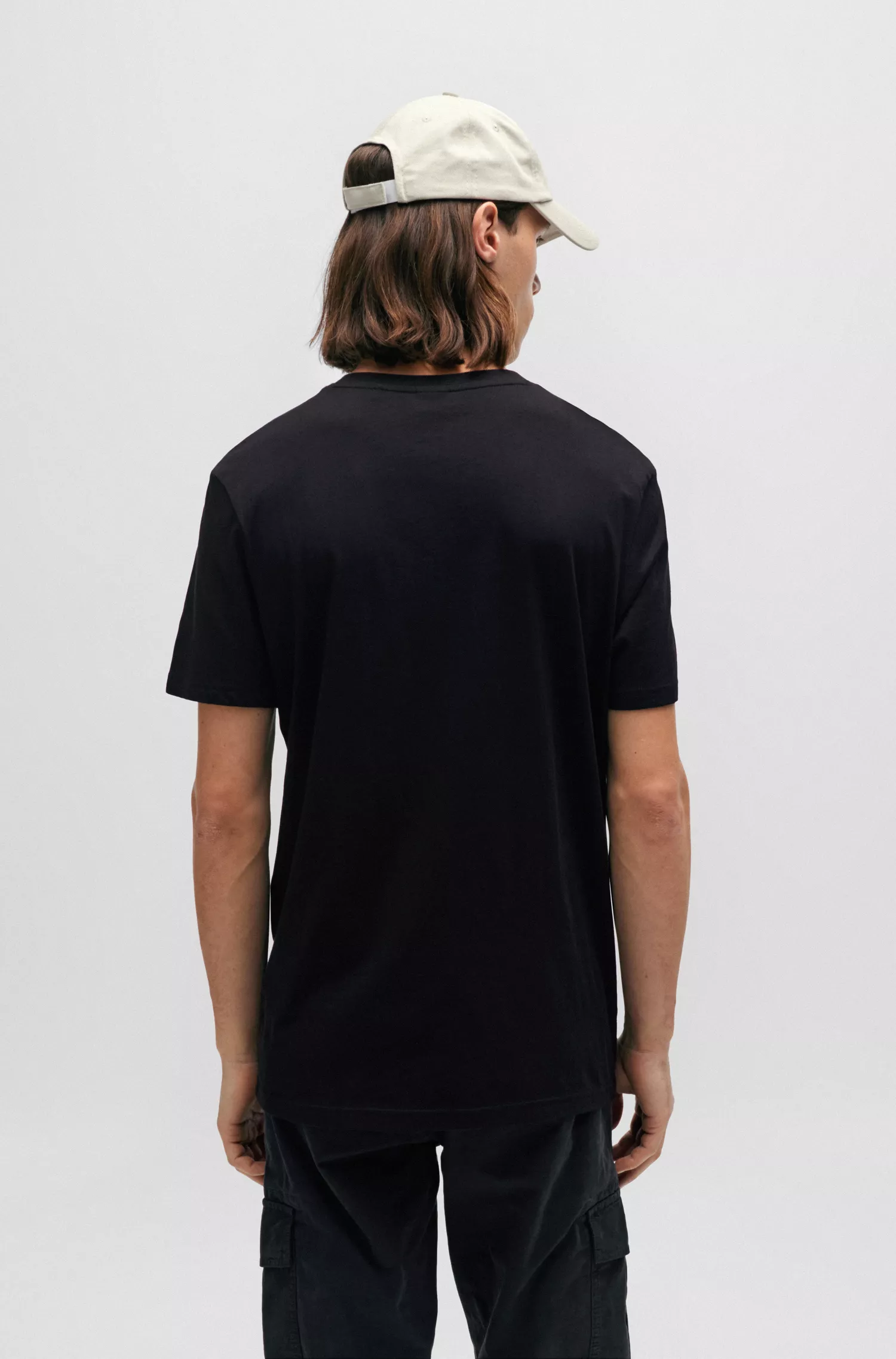 BOSS Laranja - Pacote com duas camisetas de algodão jersey com detalhes do logotipo