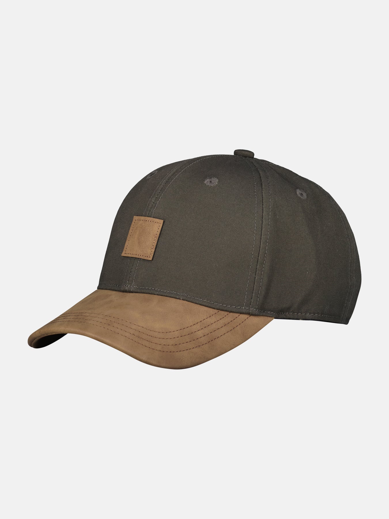 Canvas-Cap mit Kunstlederschirm
