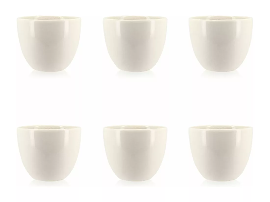 Ogo Living - Lot 6 Tasses Cap 13cl En Autres Ceramiques Blanc Et Gris