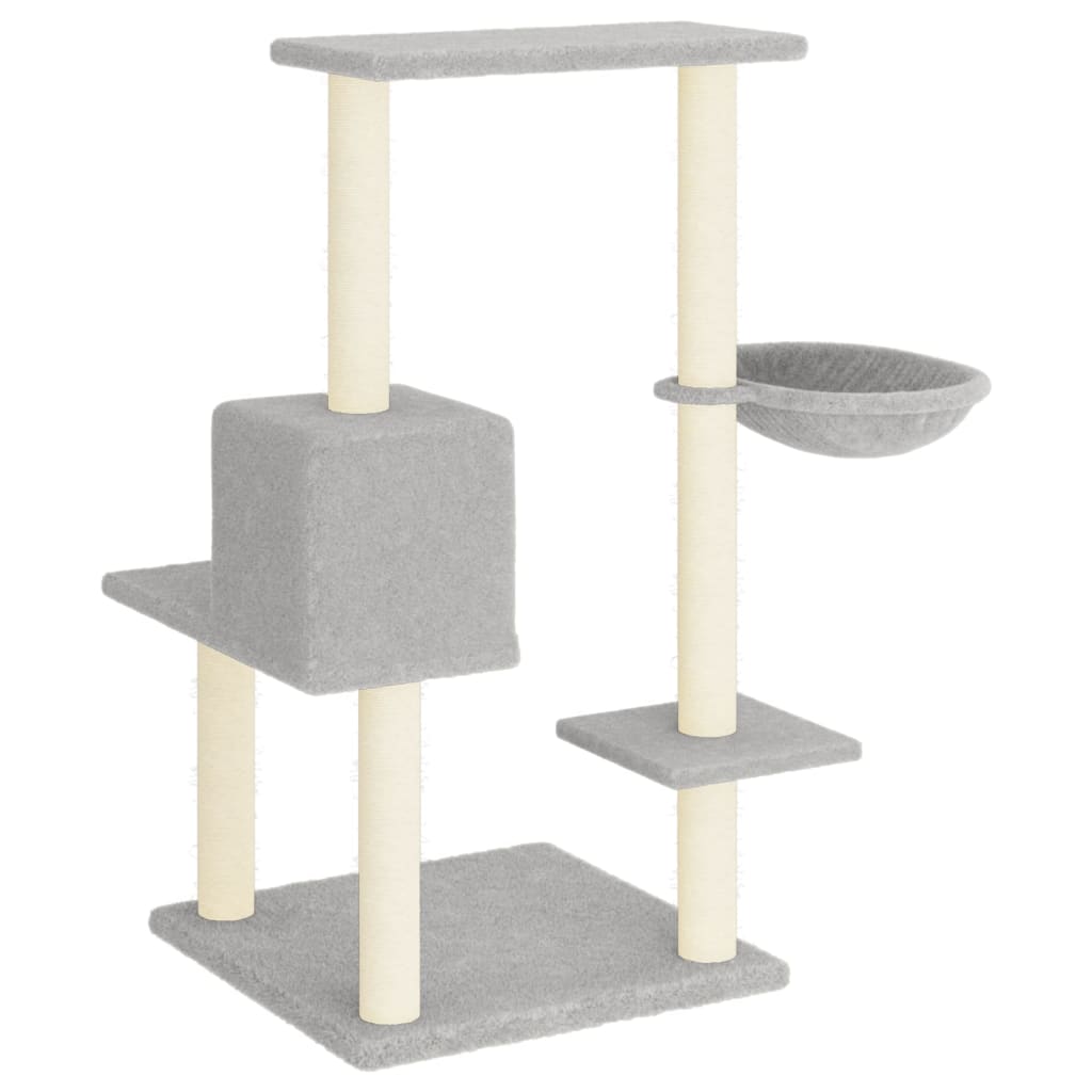 Arbre à chat avec griffoirs en sisal gris clair 95 cm