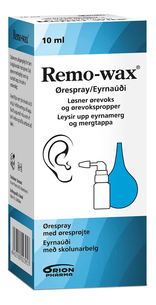 Remo-wax ørespray med sprøjte - 10 ml