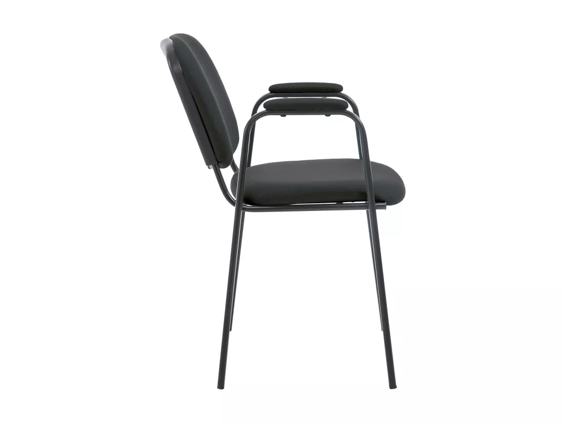 Chaise de conférence - Tissu & Métal noir mat - Noir - Ken Pro