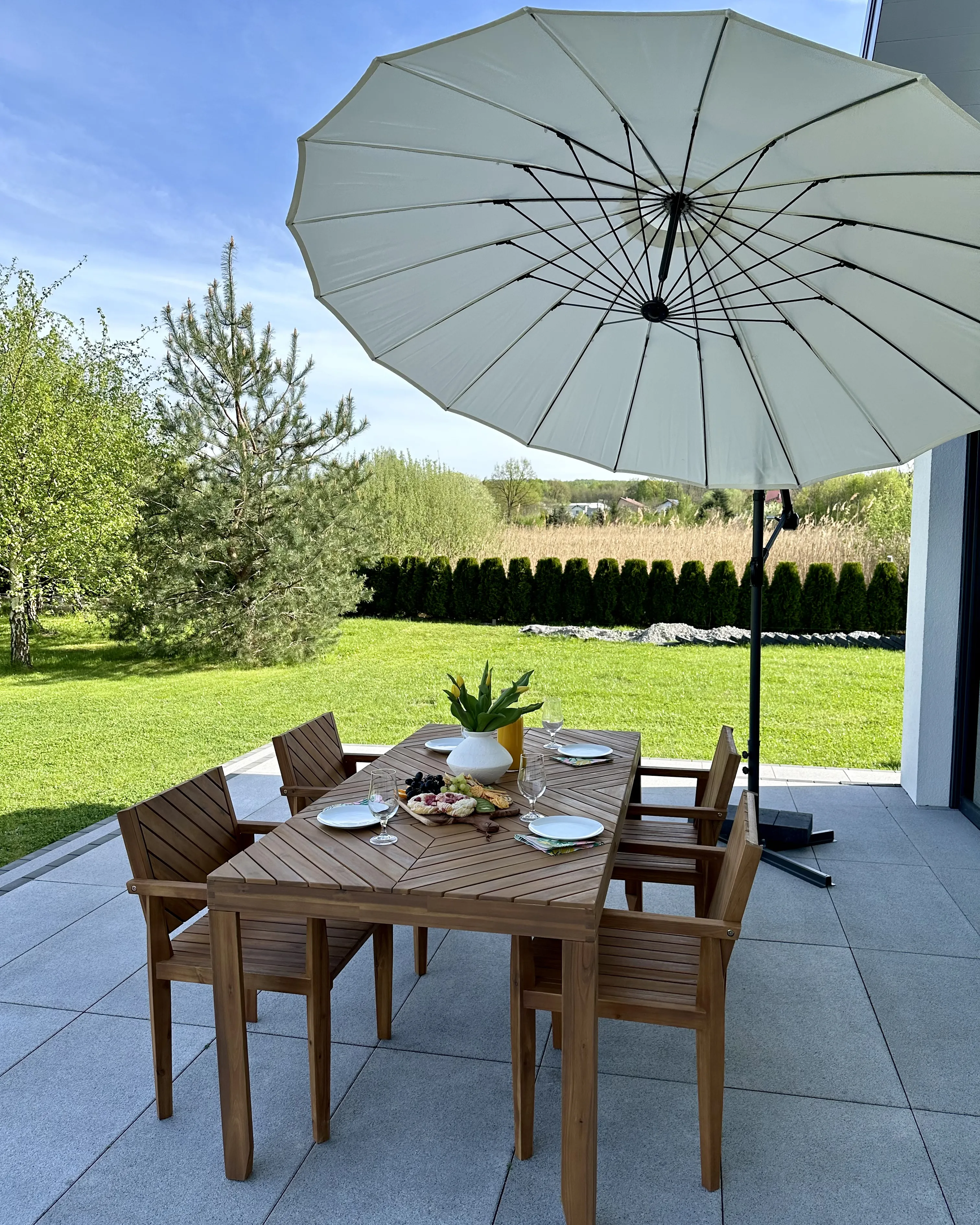 Zweefparasol 268 cm CALABRIA II Lichtbeige