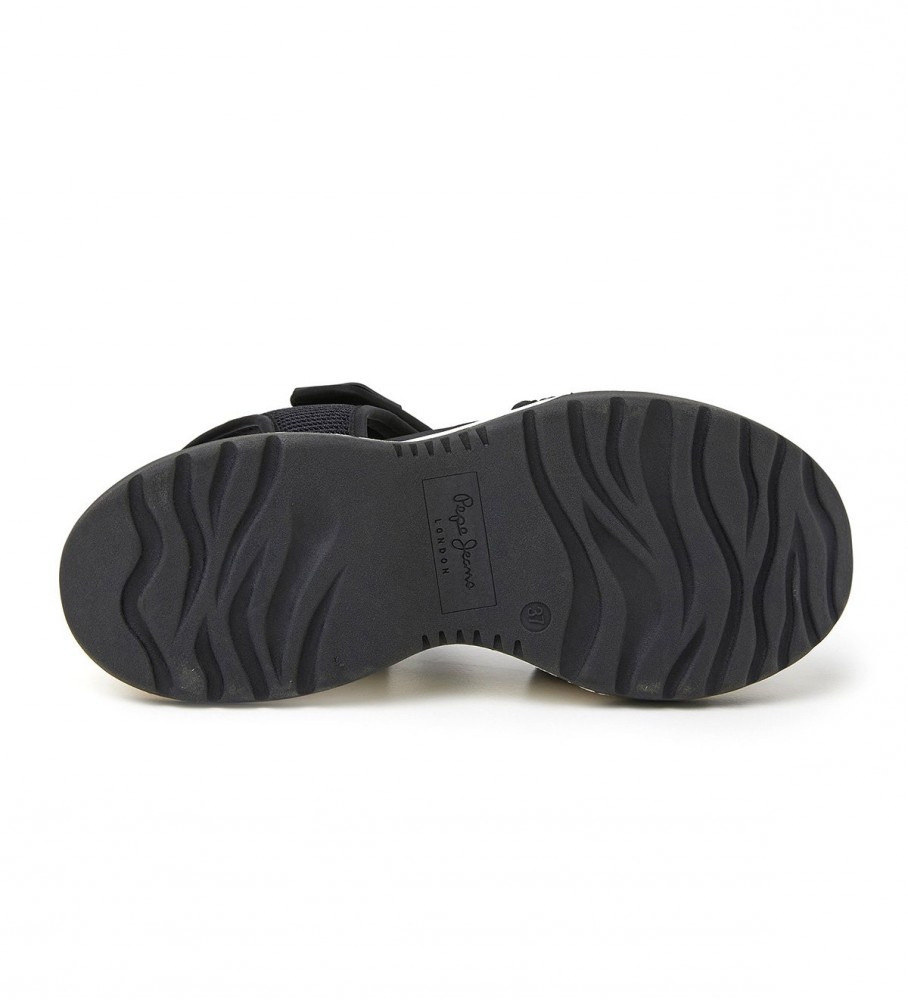 Sandálias Pepe Jeans Venus pretas - Plataforma de 4,5 cm -
