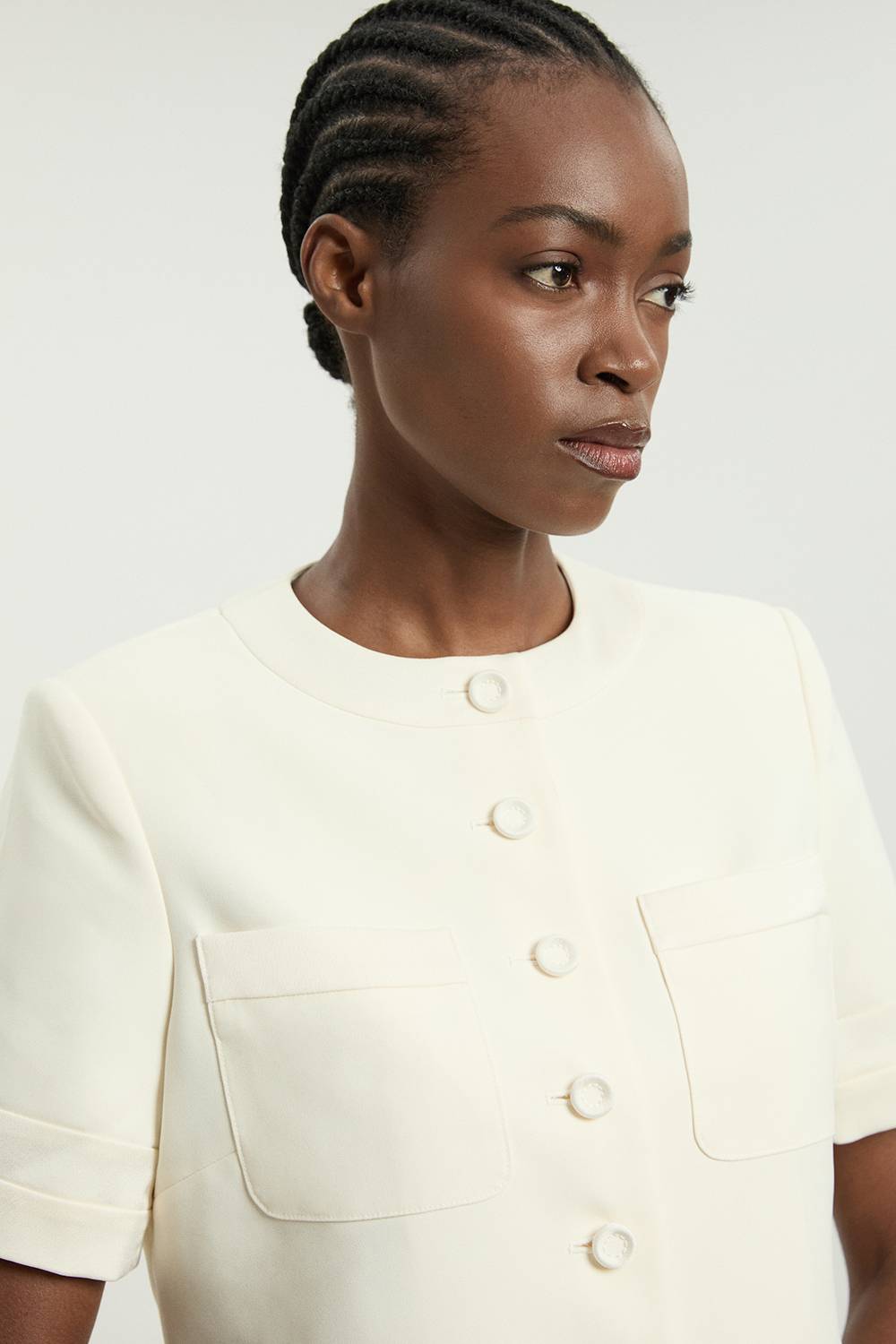 KarenMillen Veste De Smoking Courte En Satin À Manches Courtes Petite