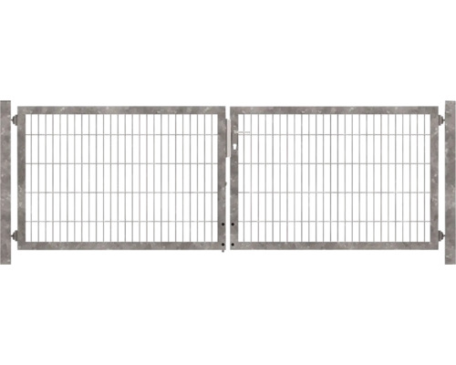 Premium dubbele poort 400 x 100 cm 8/6/8 kader 60x40 incl. palen voor betonnering, thermisch verzinkt