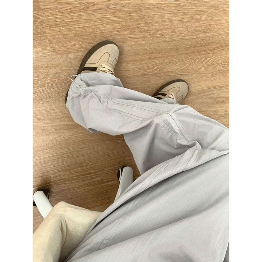 Rosesand - Hoge taille effen losse wijde joggingbroek