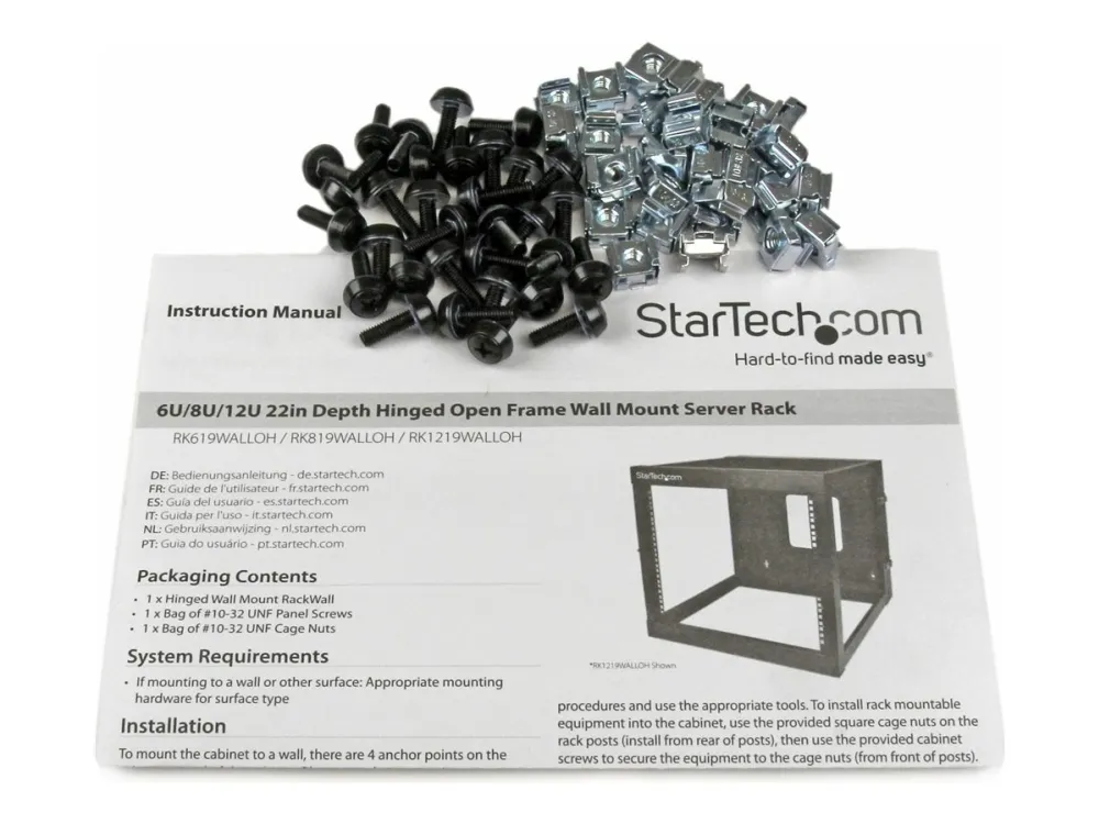 StarTech.com 6U Hinged Open Frame Wall Mount Network Rack - 4-Post 22
