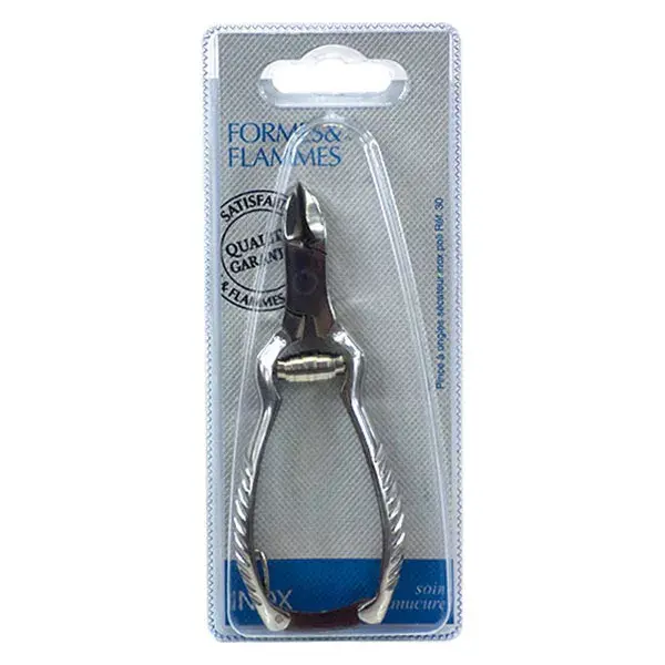 Tesoura de poda com cortadores de unhas e chamas em formato de formas e chamas