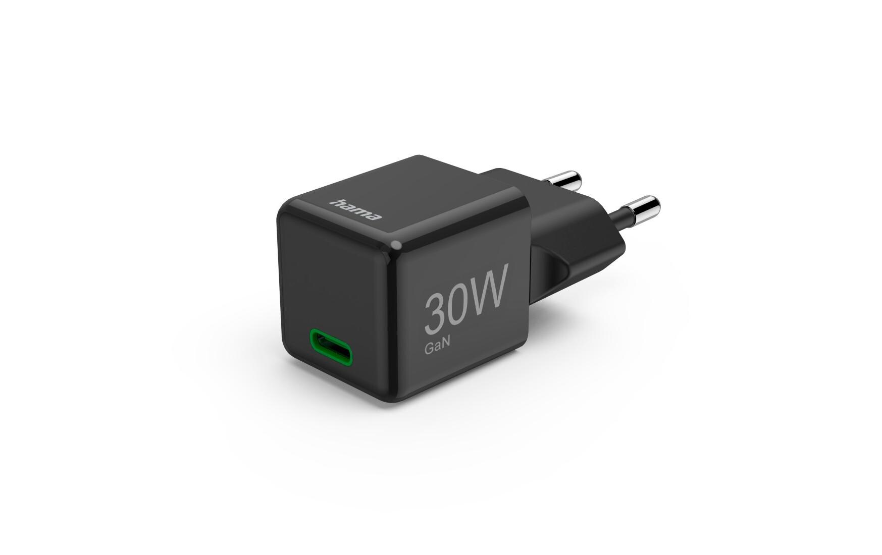 USB-Wandladegerät Mini-charger USB-C 30 W SchwarzSuper-Mini-GaN-Ladegerät USB-C