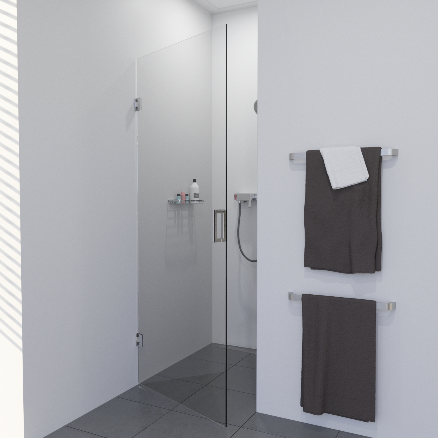 Saniclear Modern profielloze douchedeur 80x200cm anti-kalk glas chroom