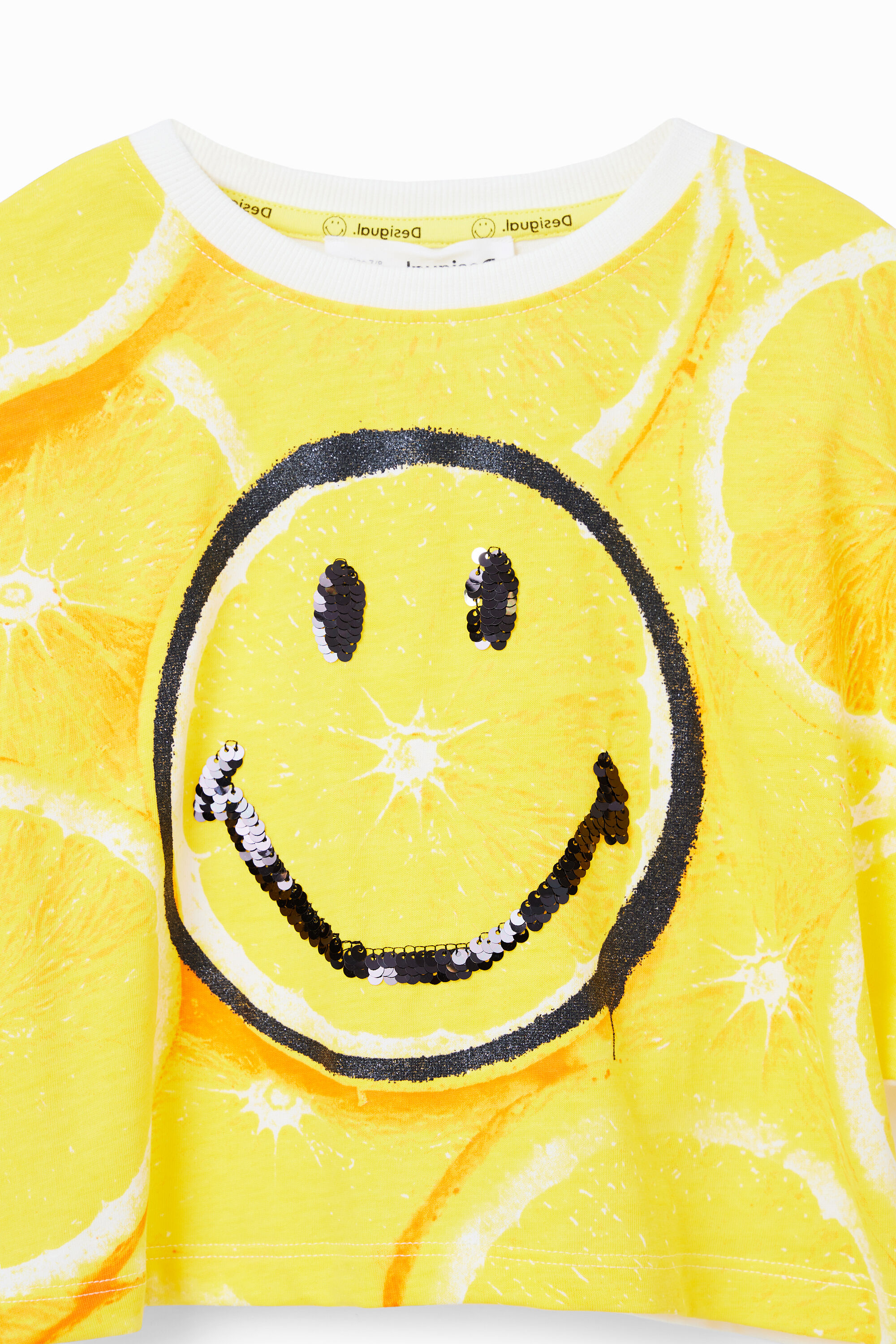T-shirt court citron Smiley