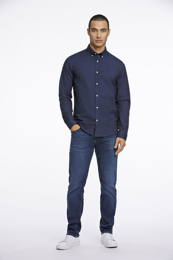 Lindbergh Oxford superflex shirt L/S Navy