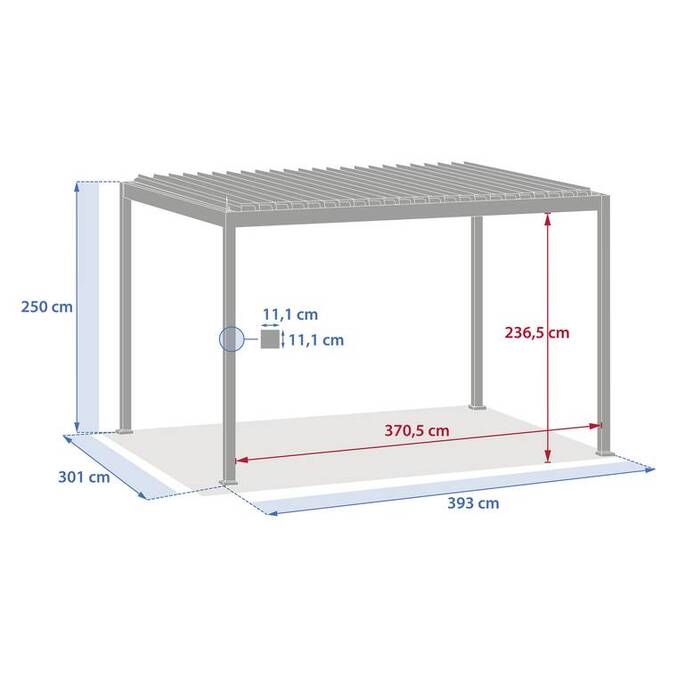 Pergola électrique bioclimatique autoportante EVORA Argile