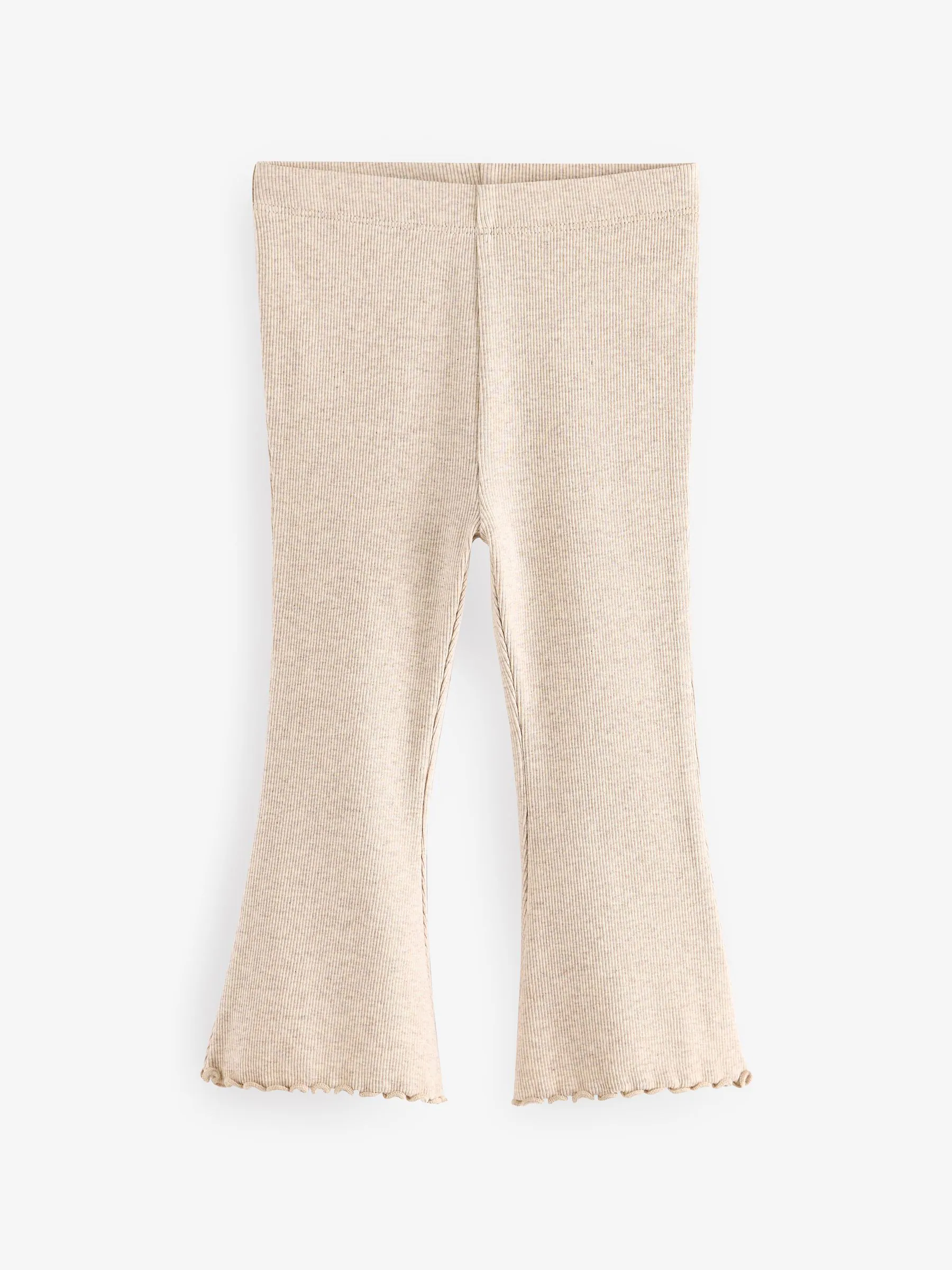 Beigebruin-crème - Geribbelde flare legging (3 mnd-7 jr)