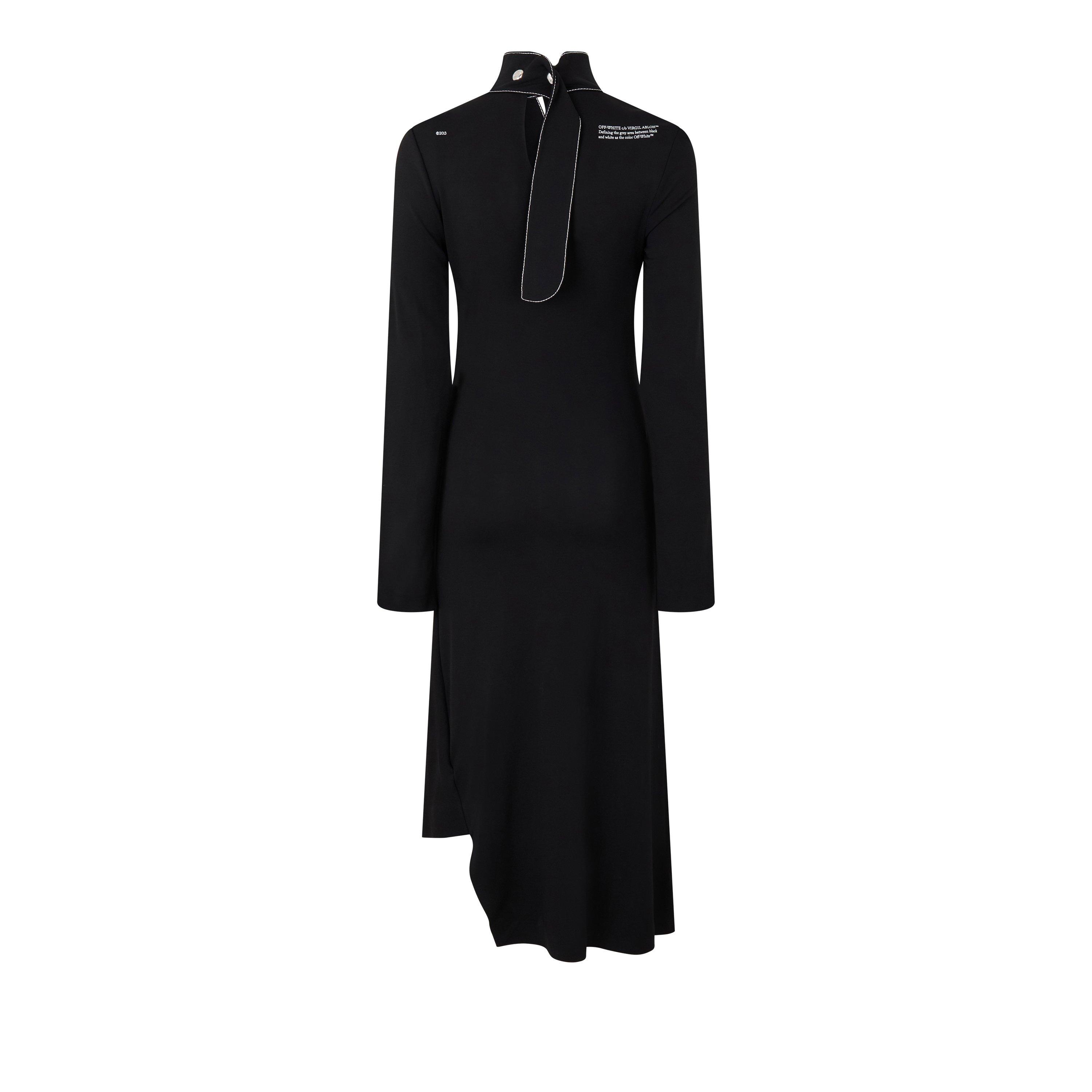 Off White Asymmetric Midi Dress
