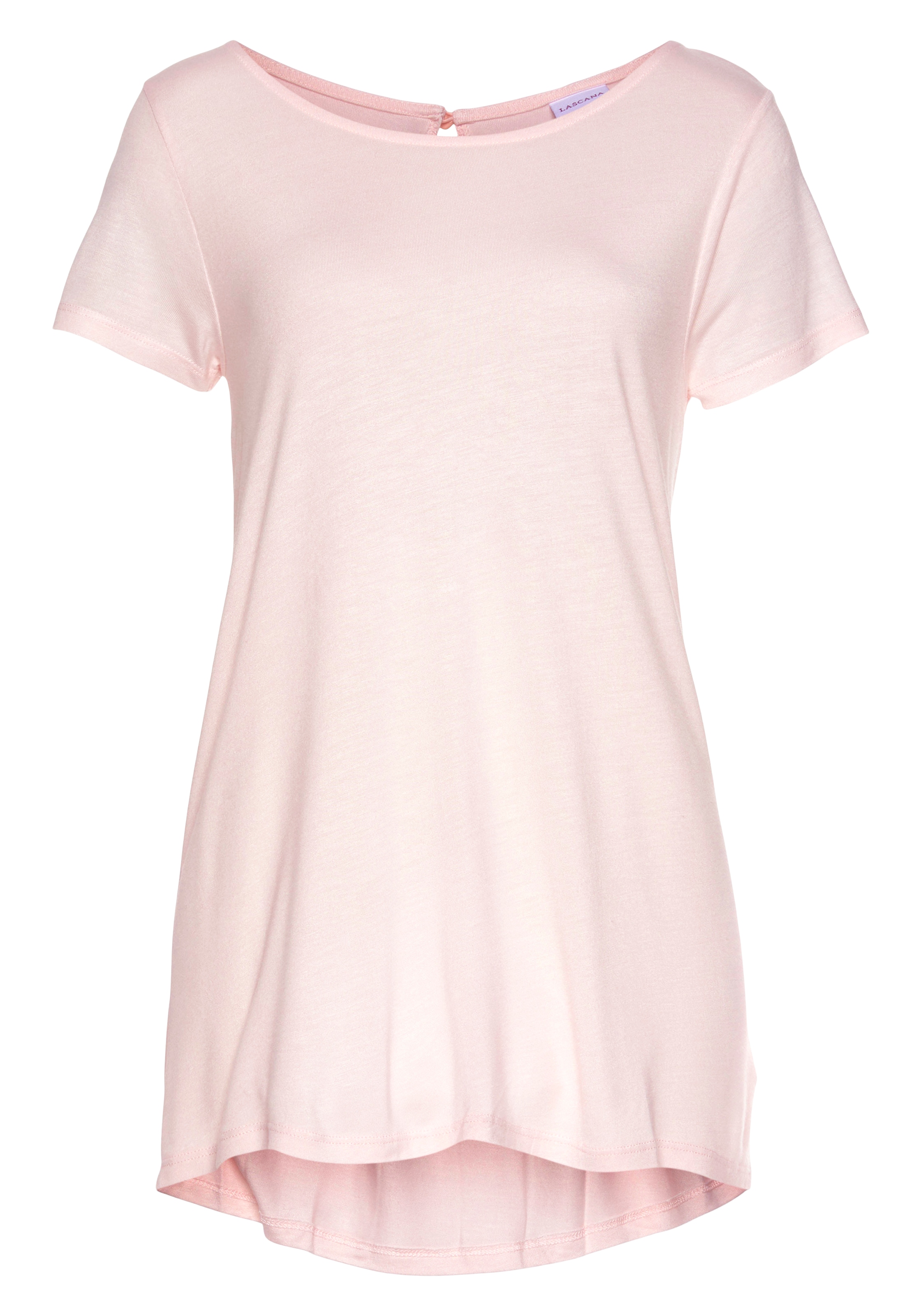 LASCANA T-Shirt mit verlängertem Rückenteil, Kurzarmshirt, Longshirt, Basic