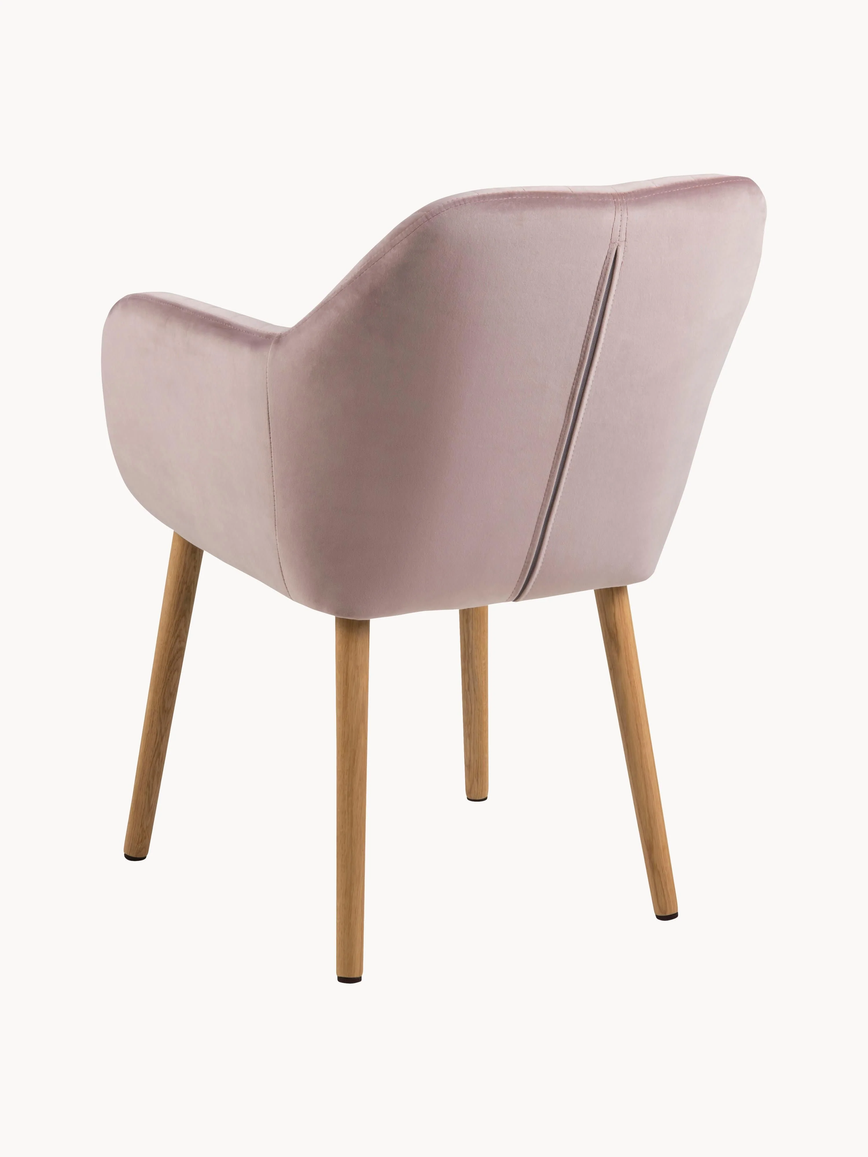 Fluwelen armstoel Emilia met houten poten