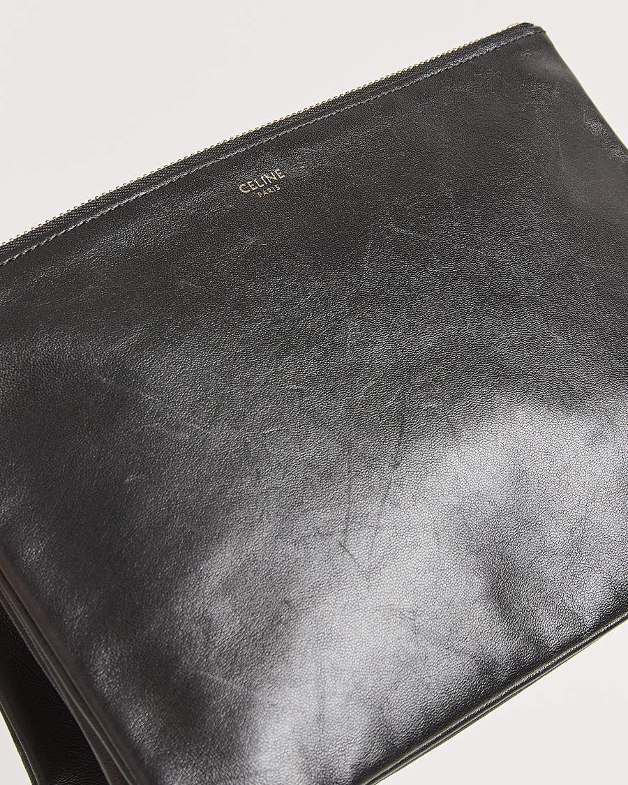 Celine Pre-Owned Trio Bag Medium Leather Black