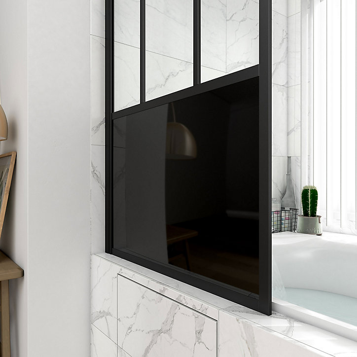 Pare baignoire Black Indus pivotant noir 130 x 75cm Galedo